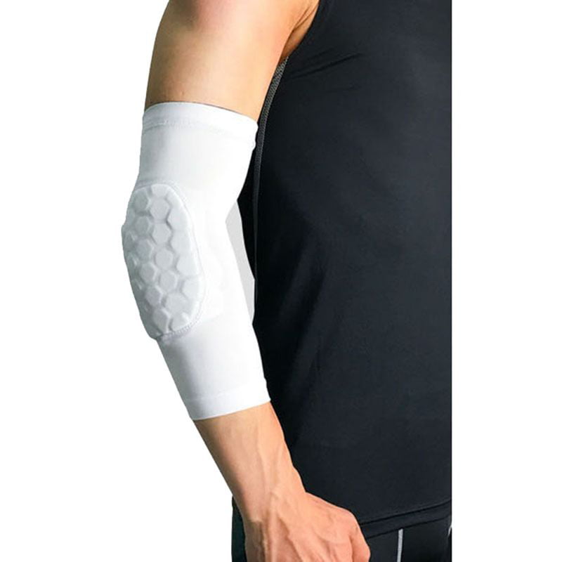 Compression Honeycomb Padded Elbow Arm Sleeve Pair Large 