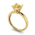 thumbnail image 2 of 1.5 ct Round Cut Simulated Yellow Diamond Solitaire Engagement Ring for Women in 18K Yellow Gold, 2 of 5