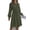Army Green, variant on Women's Collared Neck Long Sleeve Dress with Pockets 95% Polyester 5% Elastane Everyday Comfort and Style Everyday chic