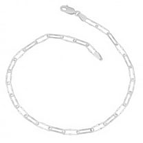 KoolJewelry Sterling Silver Fancy Long Cable Anklet (3.5 mm, 10 inch)