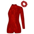 thumbnail image 2 of inlzdz Girls Sequins Ballet Dance Leotard Shorty Unitard for Gymnastics Bodysuit Dancewear Size 6-16 Red 12, 2 of 7