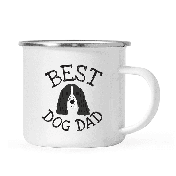 Koyal Wholesale Best Dog Dad Stainless Steel Campfire Coffee Tea Mug, English Springer Spaniel, Dog Graphic, 1-Pack