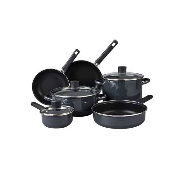 Batería De Cocina Mega Óptima De 9 Piezas Xtellar Color Negro