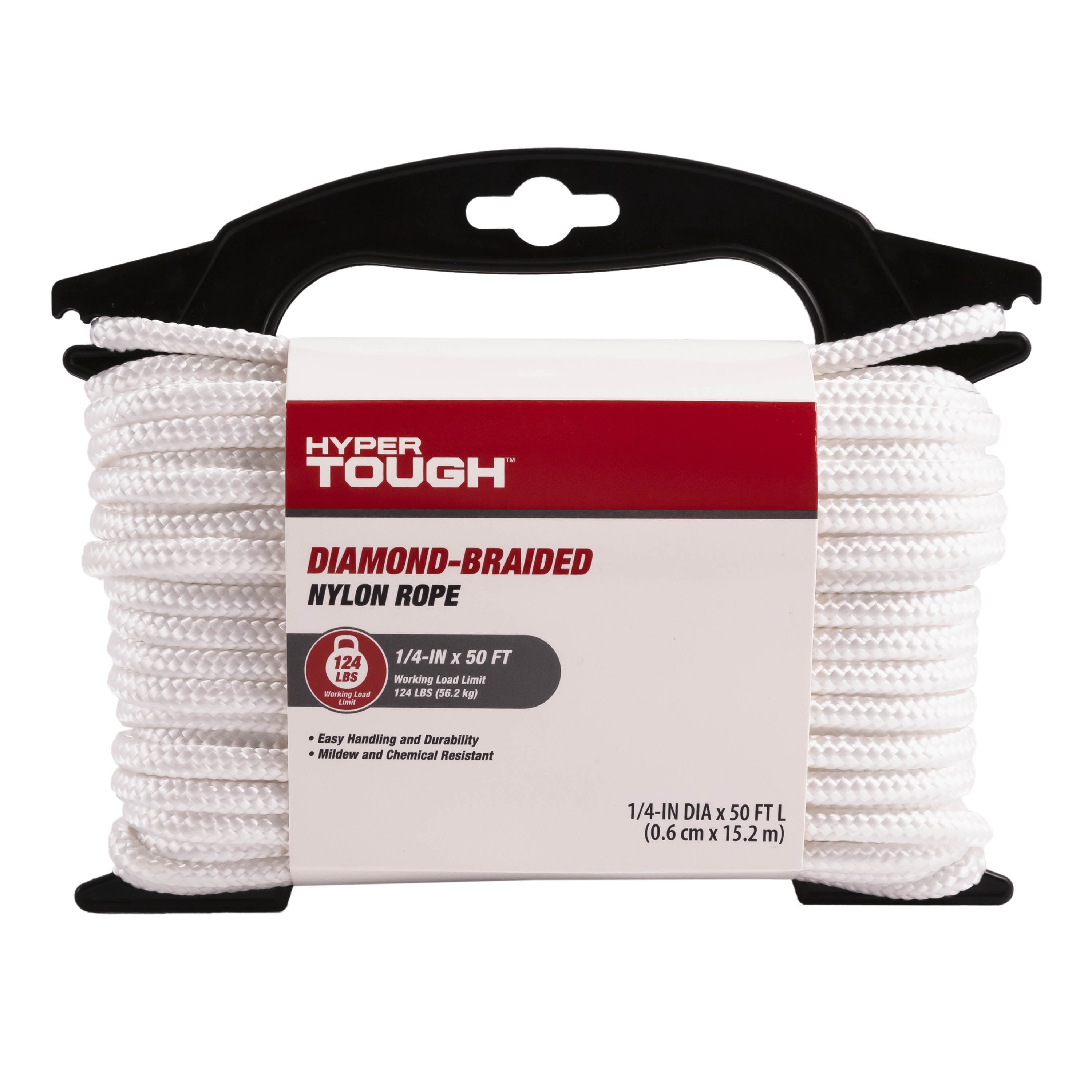Hyper Tough Item# BWSBP850W-P-HT, Polypropylene Solid Braid Rope, Blue and  White, 3/8 x 50', 1 Each