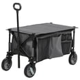 thumbnail image 1 of Outsunny Chariot Pliant de Jardin avec Roues, Gris, 1 of 10