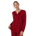 thumbnail image 5 of Aria Brushed Jersey Knit Long Sleeve Split Neck Pajama Set with Pockets, Sizes XS-5X, 5 of 6