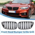 thumbnail image 2 of Unique Bargains No.51137295523 Front Upper Hood Bumper Grille Grill for BMW 2 Series F22 2014-2021 Double Slat 1pair, 2 of 7