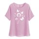 thumbnail image 5 of Vestidos Casuales Para Mujer, Blusas De Mujer De Moda Camisetas estampadas de moda para mujer, blusas casuales de lino holgadas de manga corta con cuello redondo y raglán, 5 of 7