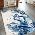thumbnail image 3 of 3'x5' Area Rugs, Blue Jellyfish Coastal Indoor Outdoor Area Rug for Living Room Bedroom, Nautical Octopus Summer Ocean Washable Bathroom Rugs Kitchen Floor Carpet Mats Home Decor Aesthetic, 3 of 8