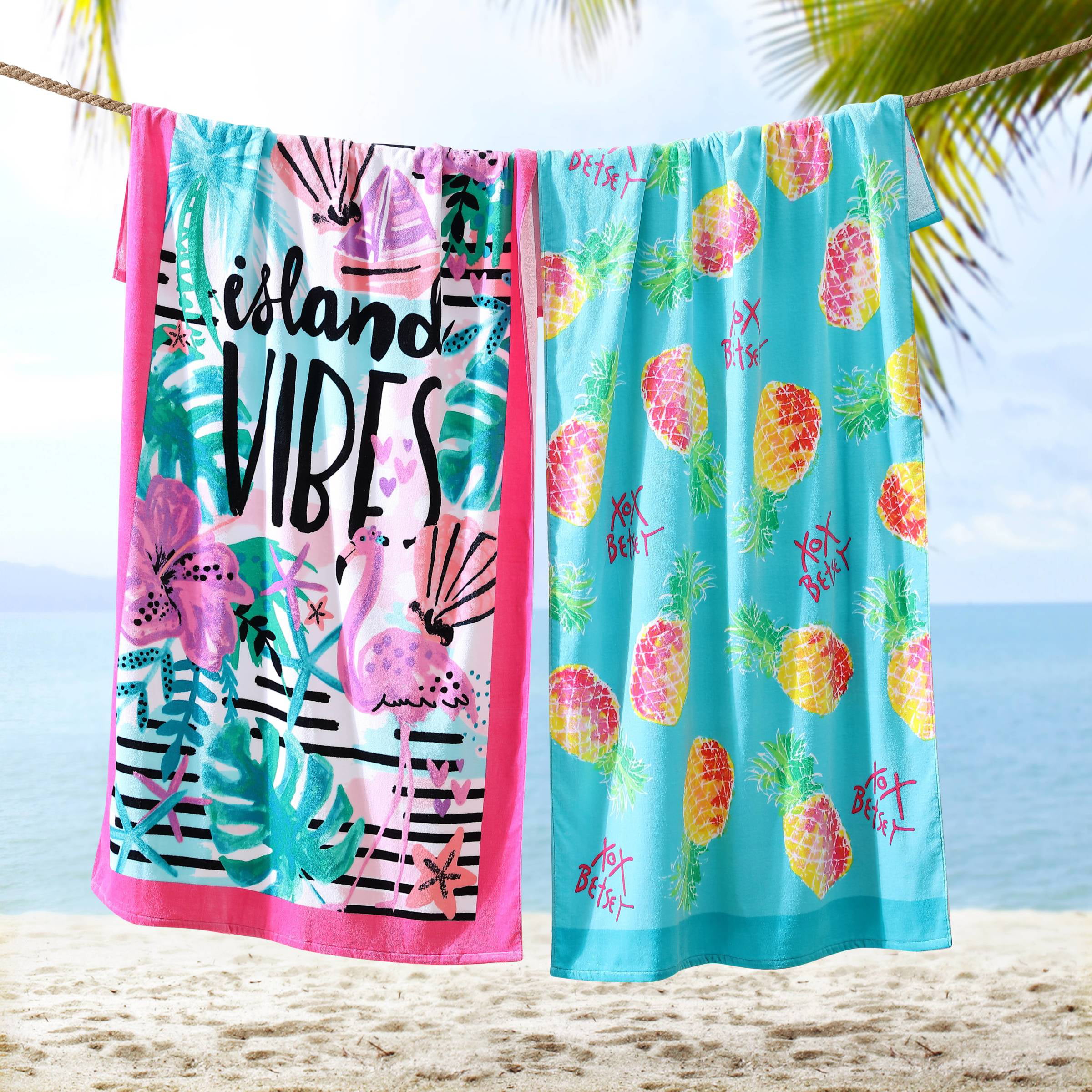 Personalised Beach Towels Love Inspired Island Towel Add Any Name Colours water 