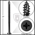 thumbnail image 4 of Cauldham Black Wood Screws #9 x 3 Inch for Door Hinges - 25 pack, 4 of 7