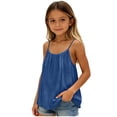 thumbnail image 3 of FAHXNVB Girls' Spaghetti Strap Backless Tank Top Breathable Stretchy Sleeveless Shirts Summer Solid Color Fashion Casual Camisole 5-14 Years, 3 of 8