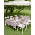 thumbnail image 3 of Vintage Pink Flower Outdoor Tablecloth - 60x84 Inch Rectangle Dining Table Cover, Spring Floral Leaves Pastoral Birds Plants Waterproof Outdoor Table Cloth with Umbrella Hole & Zipper for Patio, 3 of 7