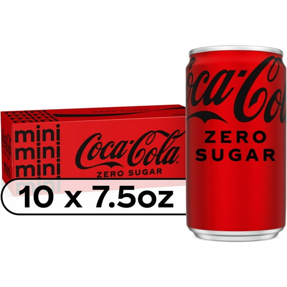 Coca-Cola Zero Sugar Sugar-Free Soda Fridge Pack, 7.5 fl oz Mini Cans, 10 Pack