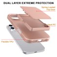 thumbnail image 5 of Allytechgroup iPhone 16 Pro Max Case with Screen Protector, Hidden Cards Slots & Makeup Mirror Full Body Shockproof Anti-Scratch Drop Proof Phone Case Cover for Apple iPhone 16 Pro Max, Rosegold, 5 of 6