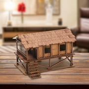MERIGLARE Wooden Model Kits House DIY Wooden House Assemble Unassembly 1/72 Models House DIY Projects Accessory Micro Landscapes Decor G