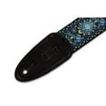 thumbnail image 2 of 60s Hootenanny Jacquard Weave Guitar Strap - Blue, Black & Yellow, 2 of 2