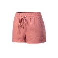 thumbnail image 3 of Made by Olivia Women's Drawstring Elastic Waist Casual Comfy Cotton Linen Beach Shorts Mauve M, 3 of 4