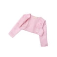 thumbnail image 3 of TSSOE Boléro Brodé Floral à Manches Longues pour Filles, Robe de Princesse, Cardigan Court Rose 120, 3 of 7