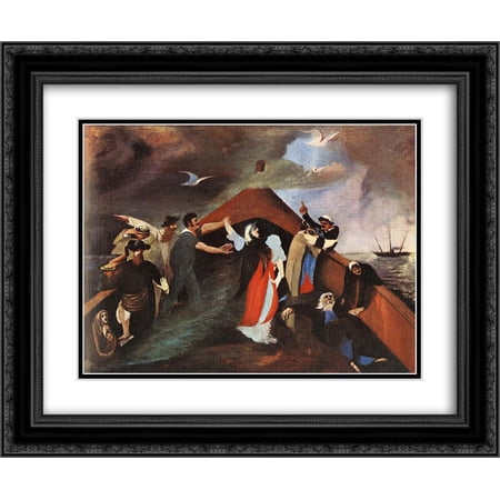 Tivadar Kosztka Csontvary 2x Matted 24x20 Black Ornate Framed Art Print 'Shipwreck'