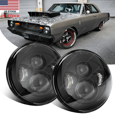 2pcs For Dodge Dart 1964-1976 DOT 7" inch Round LED Headlights Hi-Lo Sealed Beam