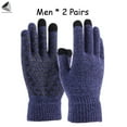 thumbnail image 2 of Yoyauz 2 Pairs Women Men Winter Touch Screen Knit Gloves Anti-Slip Thermal Soft Elastic Cuff Glove (Women, Purple), 2 of 9