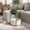 Forest Green and Cream White, variant on LEDREM Multifunctional Round Bedside Table with Power Socket, Stable U-Shape Support Leg Accent Table, Quick Assembly Side Table with Large Capacity Fabric Storage Bin for Apartment, Dorm