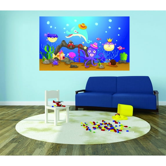 Wall Design Pieces Cartoon Marine Animals Sea Creatures 20x30"