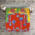 thumbnail image 3 of Ambesonne Hamsa Quilted Bedspread Set 3 Pcs, Colorful Frame Tribal, King Size, Multicolor, 3 of 3