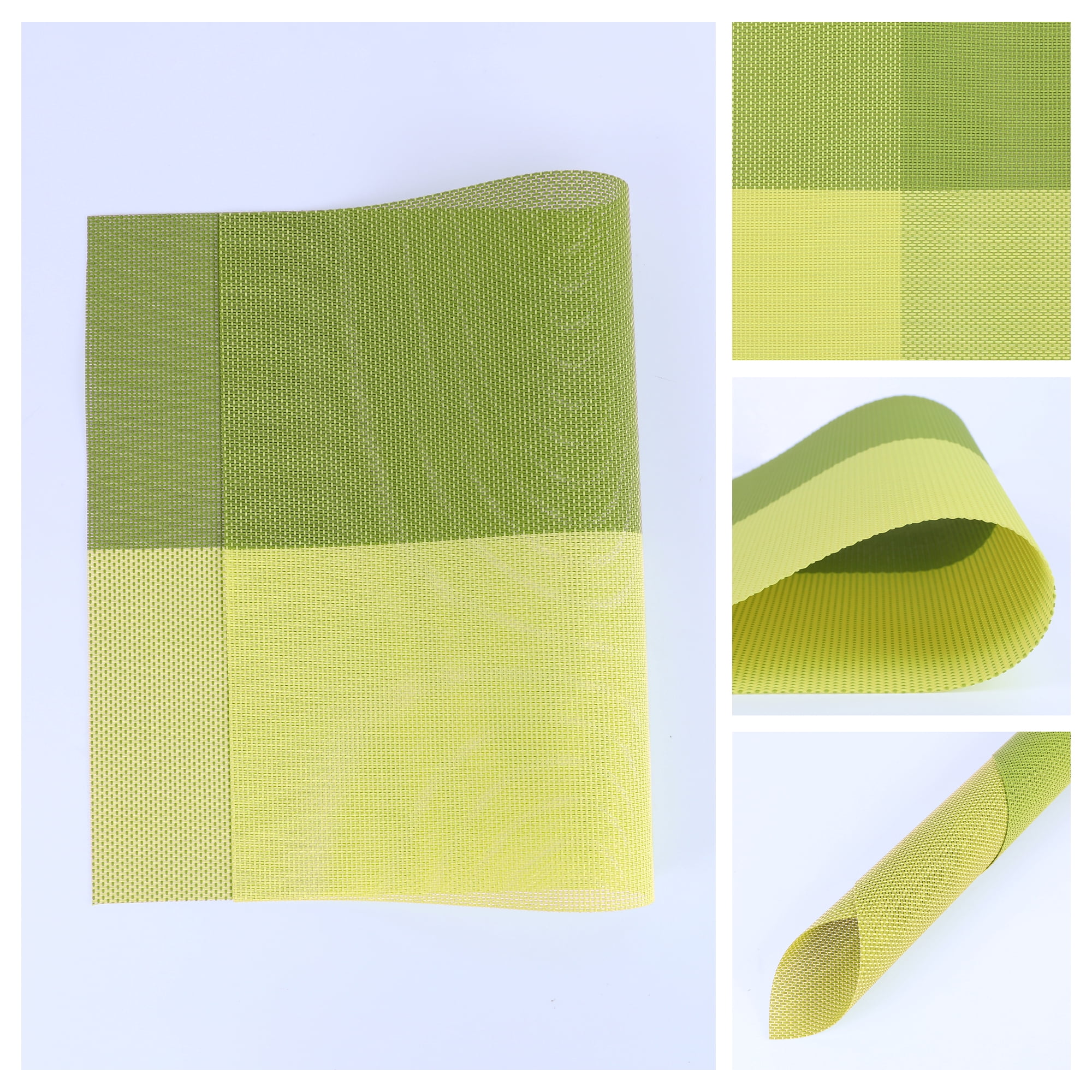 Unique Bargains Placemats for Kitchen Table Heat Resistant Table Placemats Green