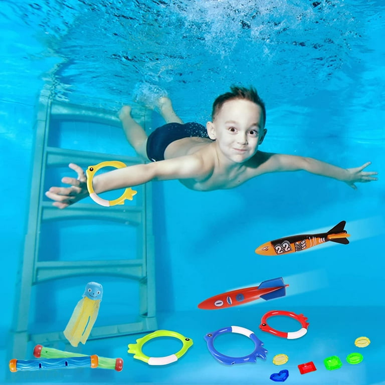 Autrucker Diving Pool Toys, Fun Pool Toys, Sinking Swim Toys Underwater  Treasures Games Swimming Pool Toys for Kids 3+, Teen Toddlers Boys and Girls  Pool Summer Toys-23PCS 