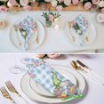 thumbnail image 2 of Cloth Napkins Set of 4 - 20x20 Inches, Easter Bunny Gnomes Washable Reusable Table Napkins, Spring Easter Eggs Floral Blue Plaid Soft & Absortbent Dining Napkin for Party Wedding Hotel Restaurant, 2 of 8