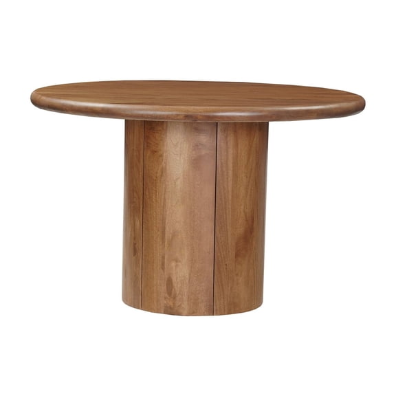 Taran Designs Mason 48" Round Solid Wood Dining Table in Dark Brown