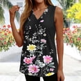 thumbnail image 2 of Enjoytime Women Summer Tops Floral Print V-Neck Sleeveless Tank Top Beach Vacation Loose Casual Shirt Plus Size Clothes, 2 of 6