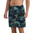 thumbnail image 2 of Cauagu Cartoon Dinosaur Print Men's Swim Trunks,Hawaiian Bathing Suit Swimsuits Beach Shorts with Pockets for Men Quick Dry Swimming Board Shorts-, 2 of 6