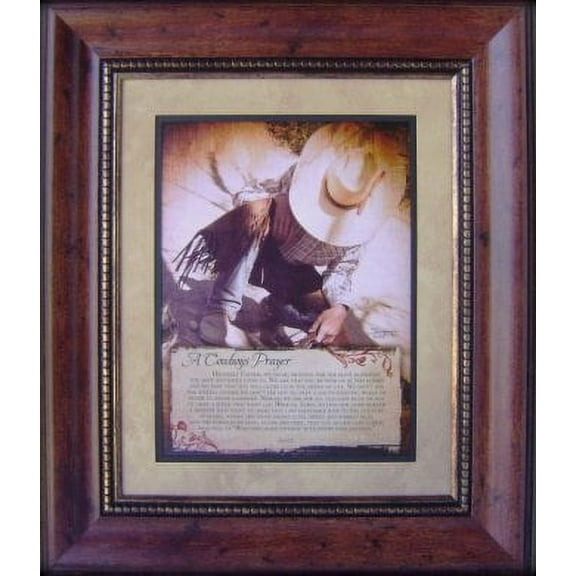 A Cowboy's Prayer | Framed Rustic & Western Art in Double Mat | 27L X 23W" Inches
