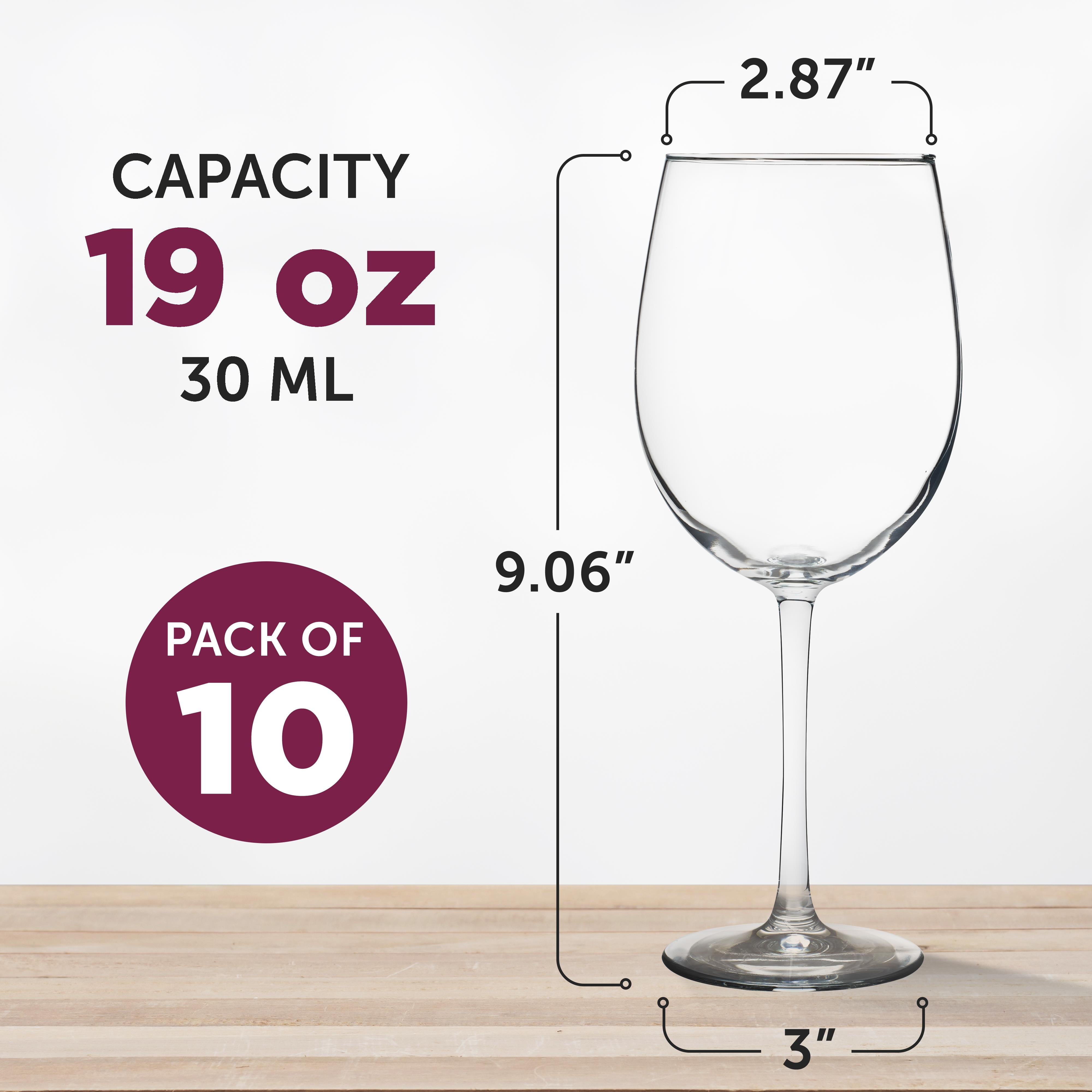 10 ARC Cachet White Wine Glasses Set, 19 oz. - Barware, Sturdy, Vibrant - Clear