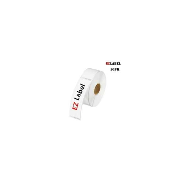 10 Rouleaux Ezlabel DYMO 30251 Étiquettes d'Adresse Autocollantes, 1 1/8- par 3 1/2 Pouces, Blanc, Compatible, 130 Étiquettes/rouleau