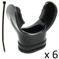 Scuba Diving Black Regulator Octopus Mouthpieces w/ Regulator Tie, 6pc