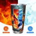 thumbnail image 6 of KLL Flame Metal Skull Print 40oz Stainless Steel Insulated Car Cup with Spillproof Lid - Keep Your Drink Hot or Cold on the Go-Straw Three-piece Set, 6 of 8