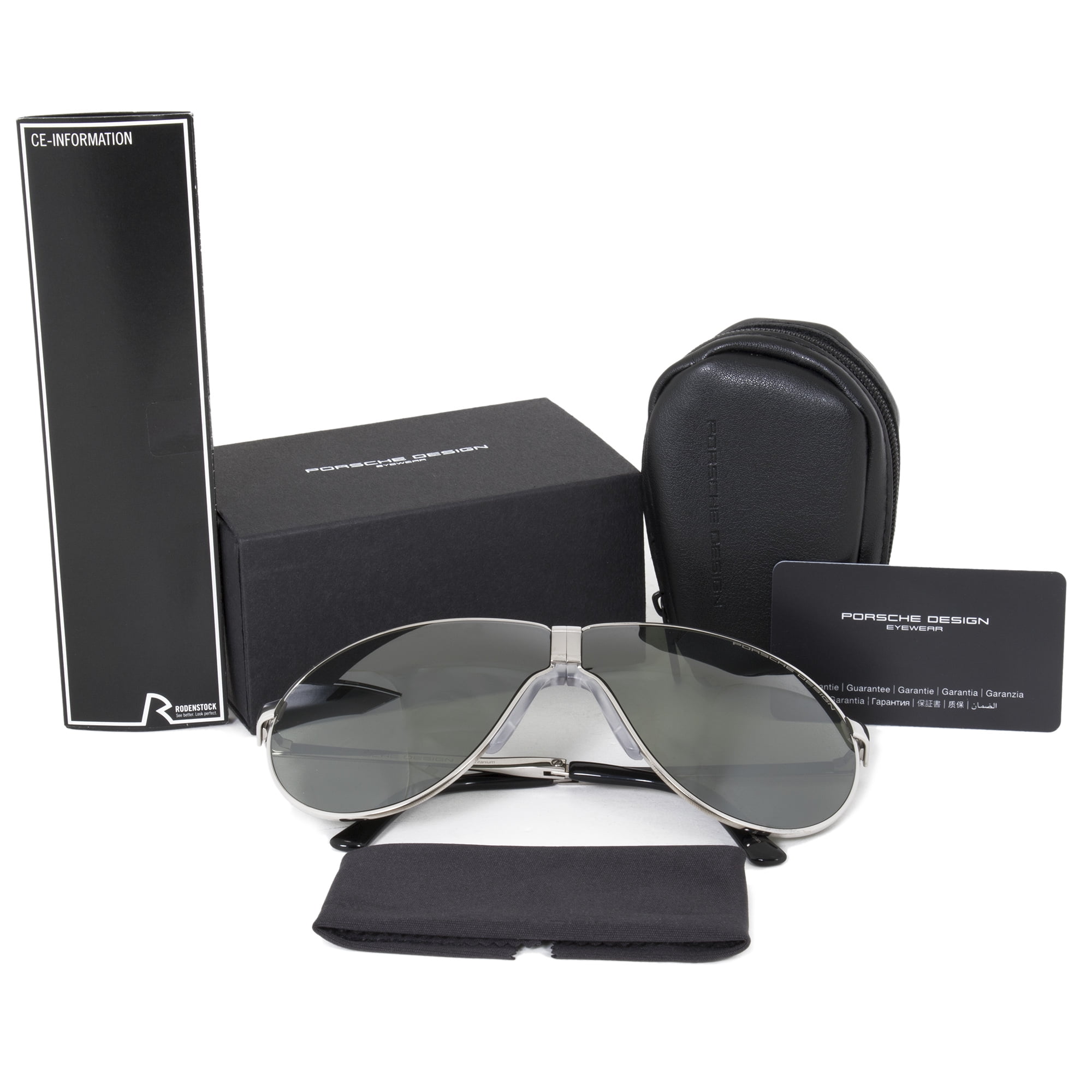 PORSCHE DESIGN P'8480 A Titanium Folding Sunglasses Gold Frame w/ Green Lenses