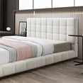 thumbnail image 5 of Claire Upholstered Mid-Century Fabric Queen Platform Bed in Ivory, 5 of 5