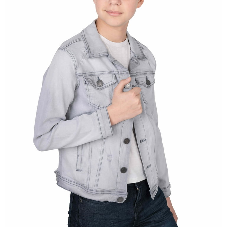 Boys distressed deals jean jacket