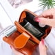 thumbnail image 5 of Jumpingount Cartera de cuero de diseño Simple, monedero plegable para almacenamiento de cambio de dinero, tarjetero de crédito y débito para Carteras Marrón, 5 of 6