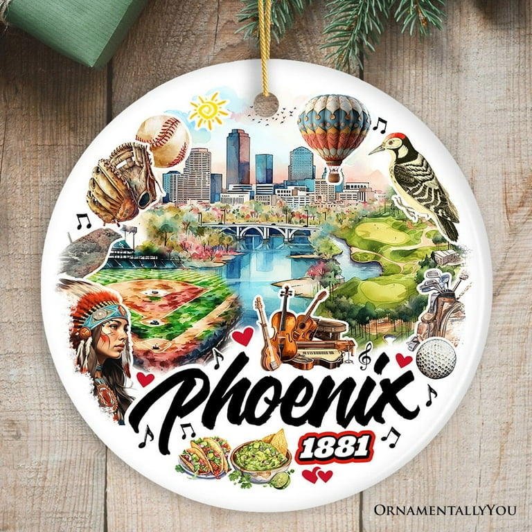 【CTHY】HIGH-END JEWELRY ORNAMENT Artistic Phoenix City Handcrafted Ceramic Ornament, Arizona State