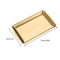 thumbnail image 2 of FONDOTIN 1Set Stainless Steel Meal Food Tray Food Serving Rectangular Golden Graduation, 2 of 8