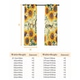 thumbnail image 6 of Fsddascl Summer Sunflower Blackout Curtains for Bedroom/Living Room, Thermal Insulated Kitchen Curtains, Yellow Vertical Striped Leaves Grommet Darkening Window Treatment Drapes 52"x63"x2, 6 of 6