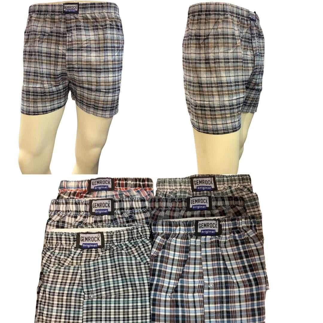 MEN'S 6 PIECES BIG AND USA TALL LUXURIOUS CLASSIC PLAID BOXER SHORTS