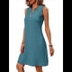 thumbnail image 3 of Vestido Holgado e Informal para Mujer, Corte A, Sin Mangas, Cuello en V, Elegante, Color Liso, para Verano 2025. Azul XL, 3 of 9