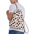 thumbnail image 3 of Drawstring Backpack - Chocolate Pattern No.9059 Splash Proof Small Drawstring Gym Bag for Women Men, Cinch Sports String Bag Backpack for Travel Swimming Beach, 3 of 8